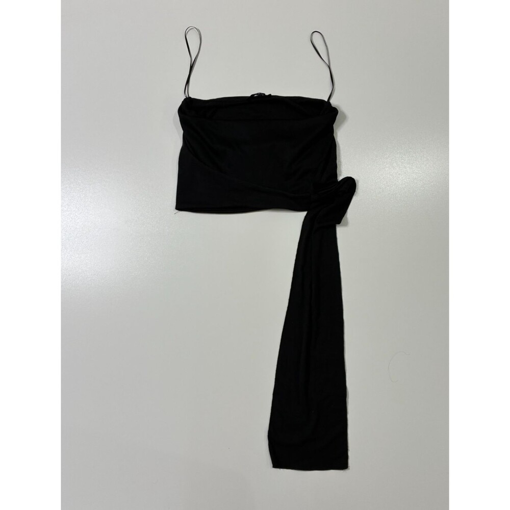 21 Saint Women’s Cropped T-Shirt Black Size Small Casual Solid Crop Top
